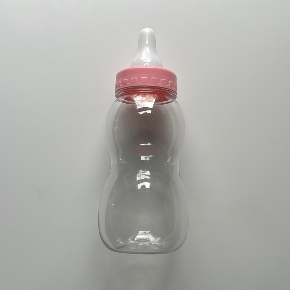 Pink Baby Bottle Coin Bank